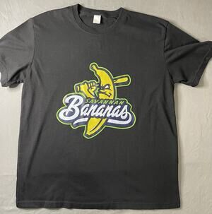 Savannah Bananas Black T-Shirt Banana Mascot Graphic Baseball Large Barely Worn